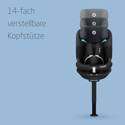 Maxi-Cosi Emerald 360 S i-Size, 360° Drehbarer Autositz, 0-12 Jahre, Tonal Black