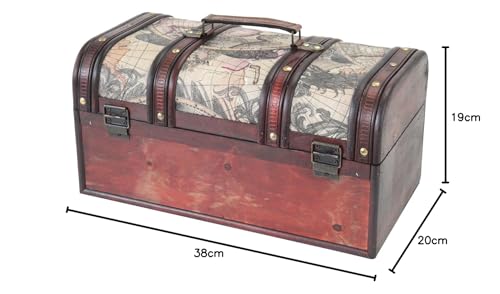 HMF 6410-159 Schatztruhe aus Holz mit Schloss | 38 x 20 x 19 cm | Groß | Kuba