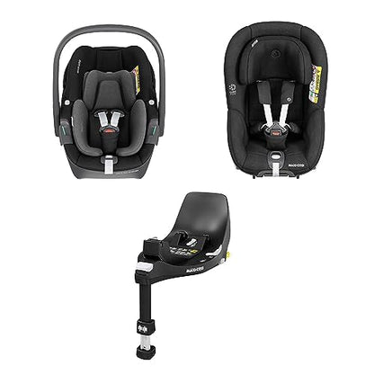 Maxi-Cosi FamilyFix 360 i-Size Basis, Pebble 360 & Pearl 360 Bundle, 0-4 Jahre, Black