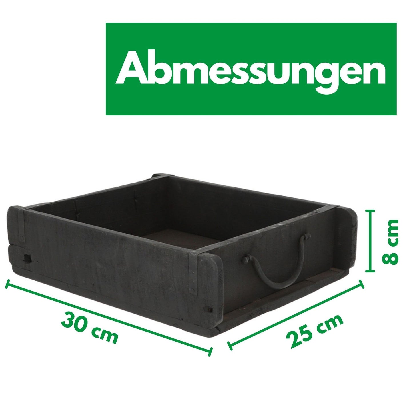 Novaliv 3x Holzkiste Vintage Schwarz 30 x 25 x 8 cm Alte Ziegelform Holz Groß Allzweckkiste aus recyceltem Altholz Jede Form EIN Unikat ? Vintage Kiste Deko