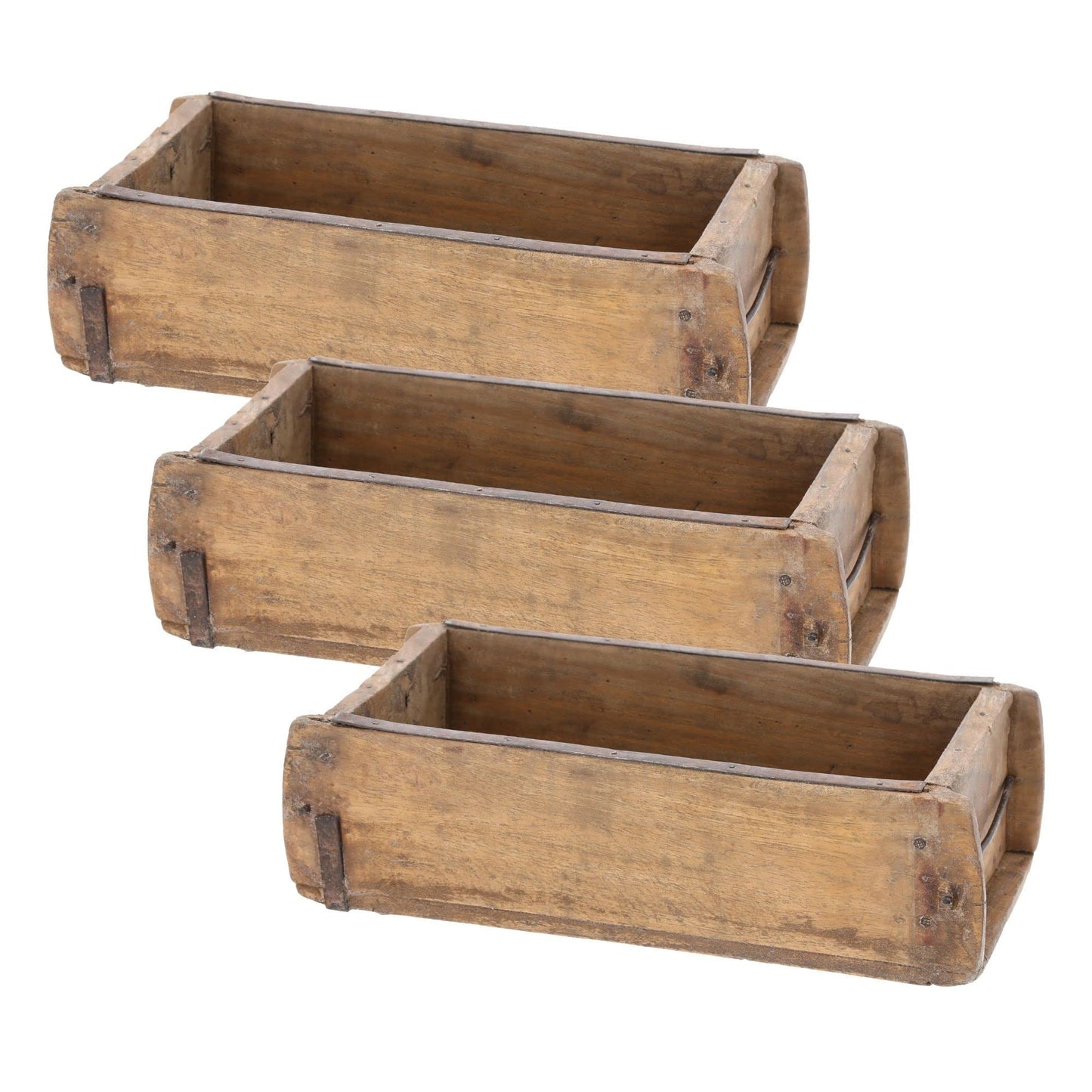 Novaliv 3x Holzkiste Vintage 30 x 15 x 10 cm Alte Ziegelform Holz EIN KAMMER Allzweckkiste aus recyceltem Altholz Jede Form EIN Unikat - Geschenkkiste